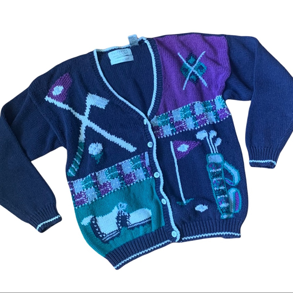 Portraits by Northern Isles Vintage Golf Cardigan
